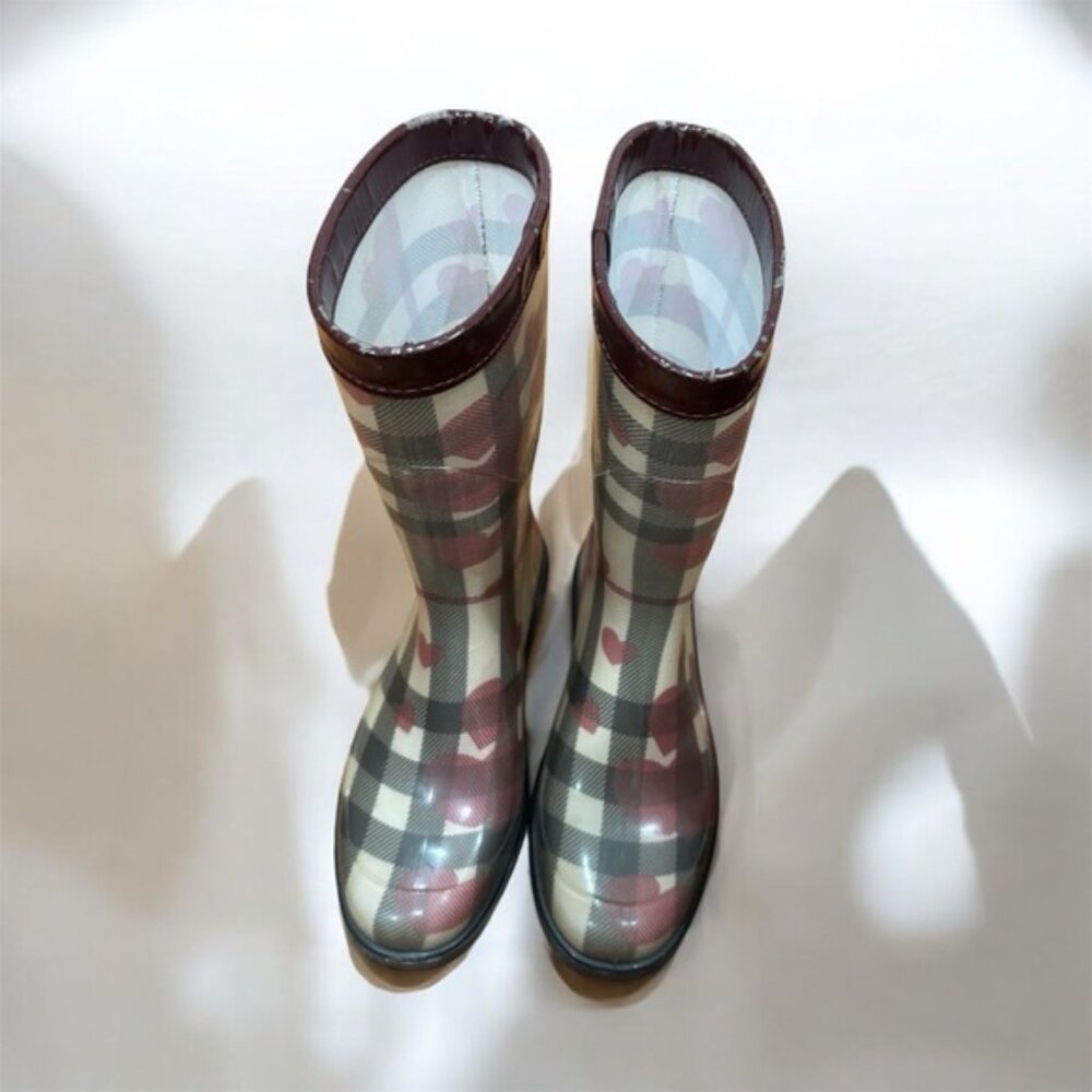 Authentic Burberry Plaid Rubber Rain Boots